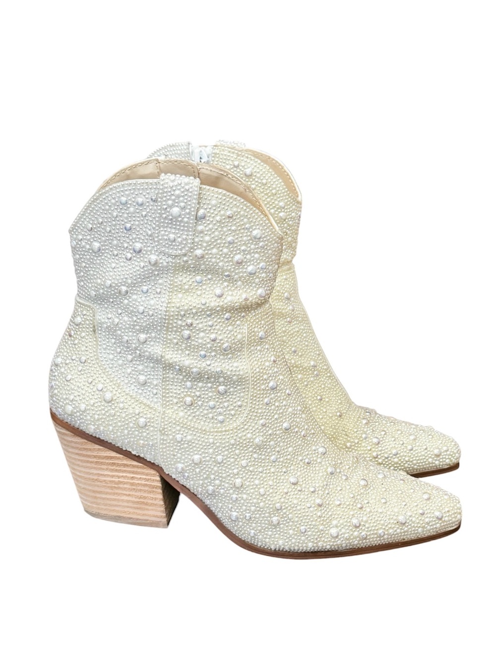 Betsey Johnson Womens Diva Pearl Ankle Boots Size 7.5